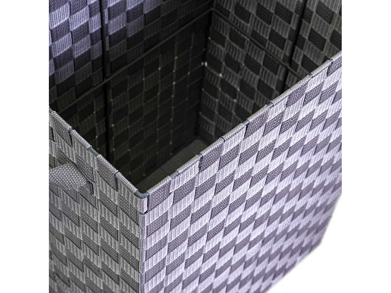 Cestone poliestere grigio rettangolare cm 40x30h53