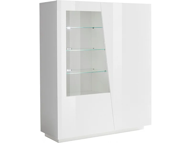 Vetrina Vega – 2 ante – 120x146x13 - Bianco Lucido