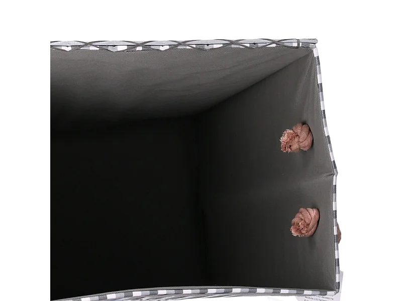 Cestone tessuto laundry grigio con coperchio cm 40x30h60