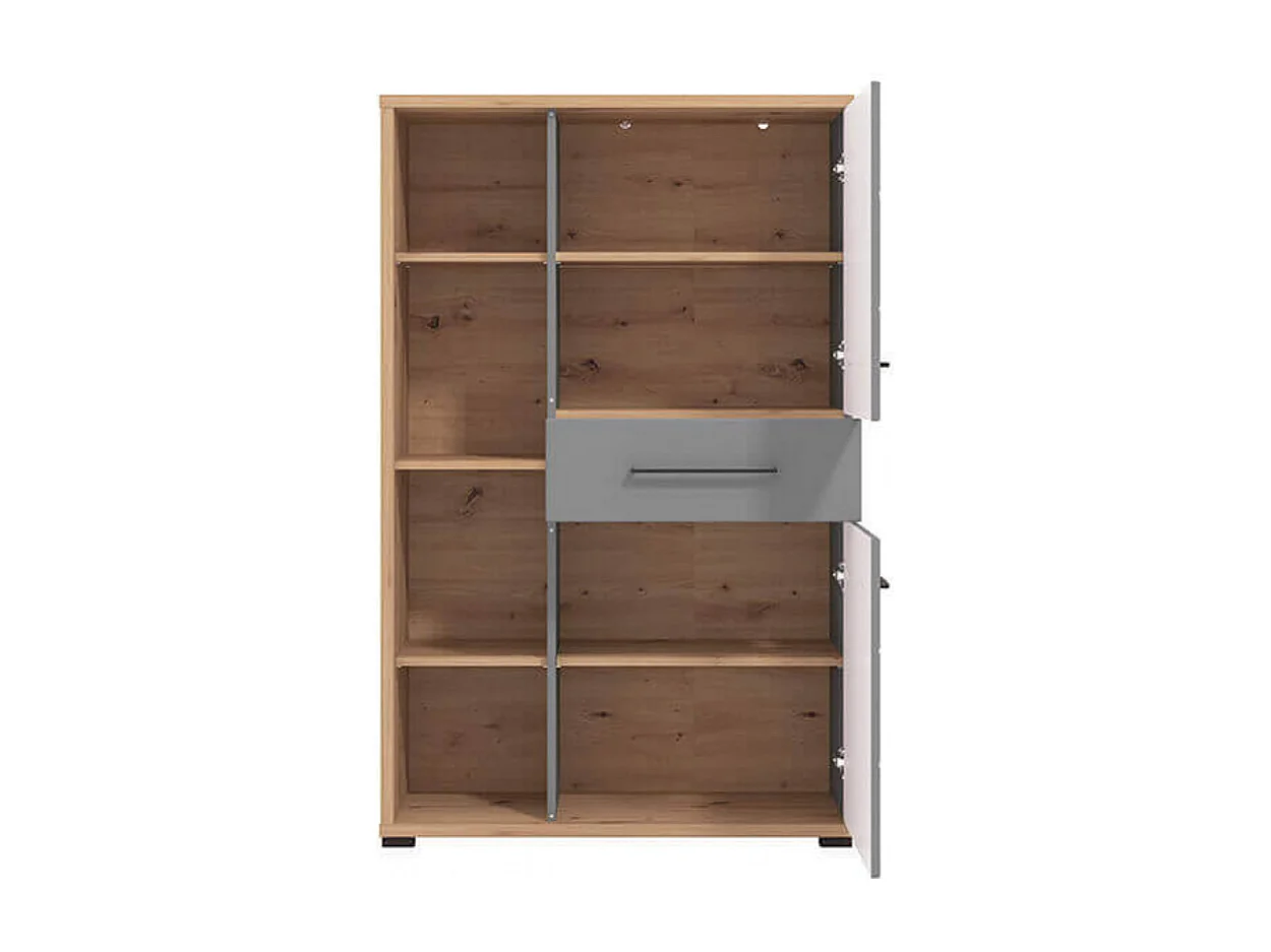 MOBILE VETRINA LISABON ROVERE ARTIGIANO E GRIGIO GRAFITE