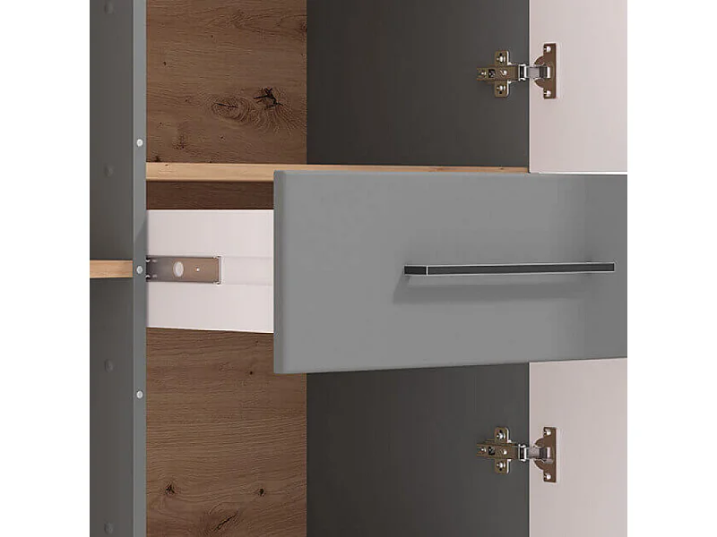 MOBILE VETRINA LISABON ROVERE ARTIGIANO E GRIGIO GRAFITE