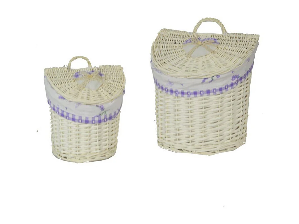 Cesta pensile vimini 1-2 lavanda mezzaluna cm 28x21h22/29