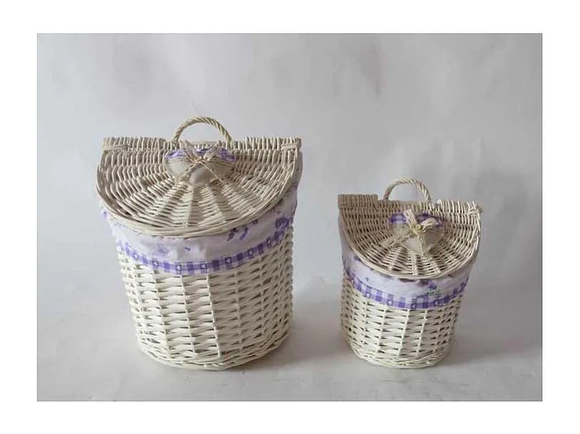 Cesta pensile vimini 1-2 lavanda mezzaluna cm 28x21h22/29
