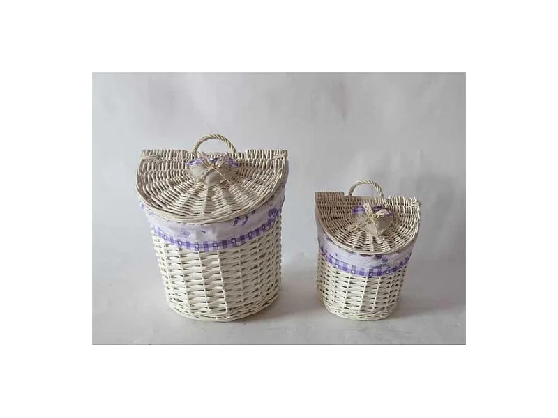 Cesta pensile vimini 1-2 lavanda mezzaluna cm 28x21h22/29