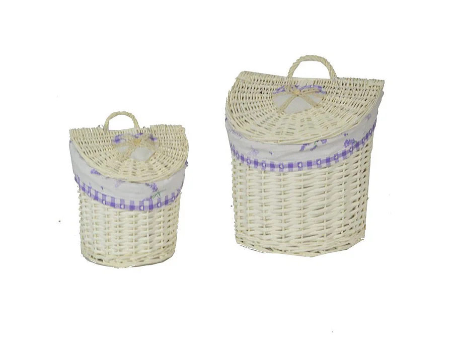 Cesta pensile vimini 1-2 lavanda mezzaluna cm 28x21h22/29