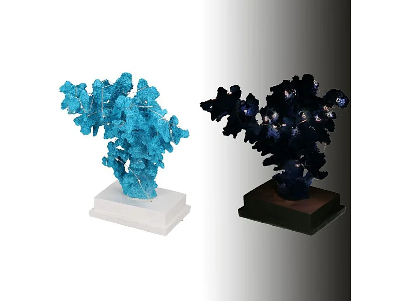 Corallo resina azzurro con led cm 20x17h24,5