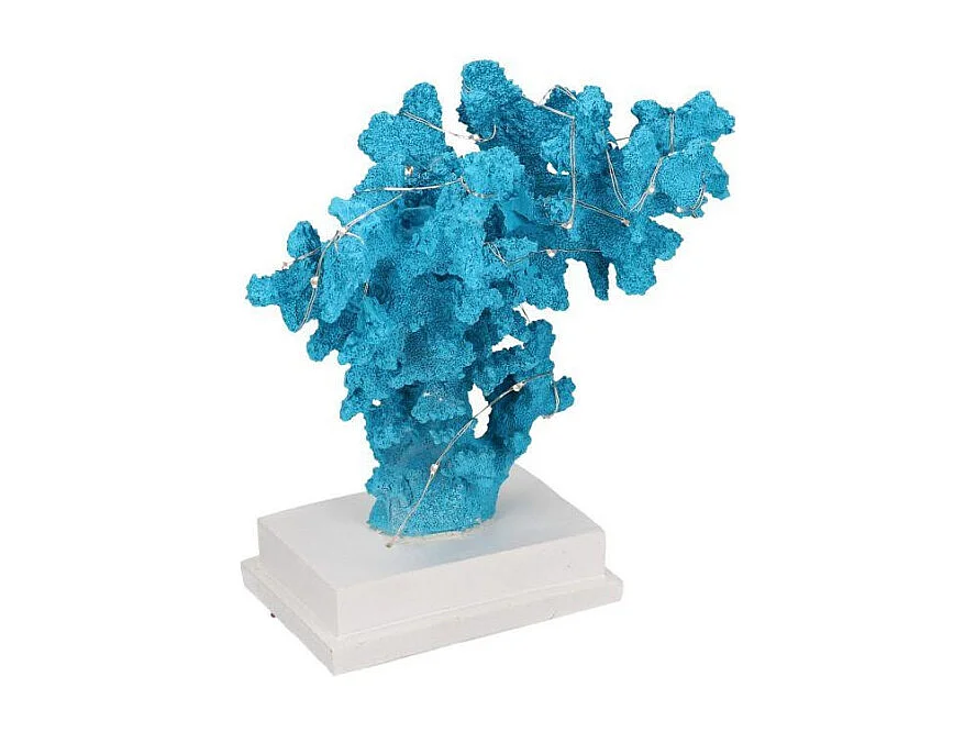 Corallo resina azzurro con led cm 20x17h24,5