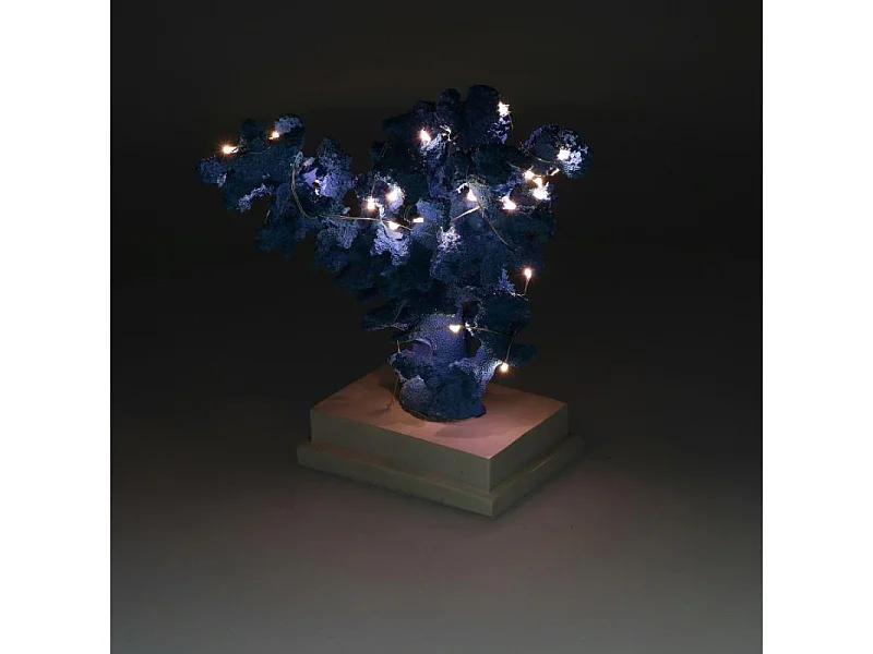 Corallo resina azzurro con led cm 20x17h24,5