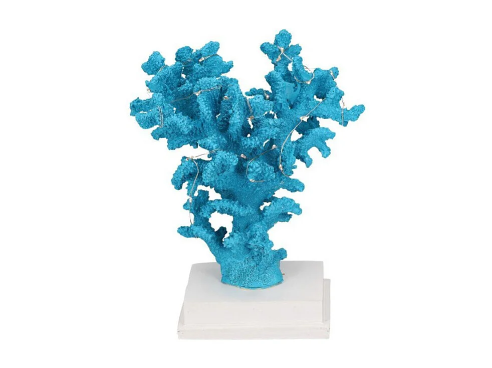 Corallo resina azzurro con led cm 20x17h24,5