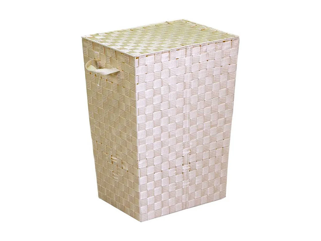 Cestone poliestere crema rettangolare cm 40x30h53