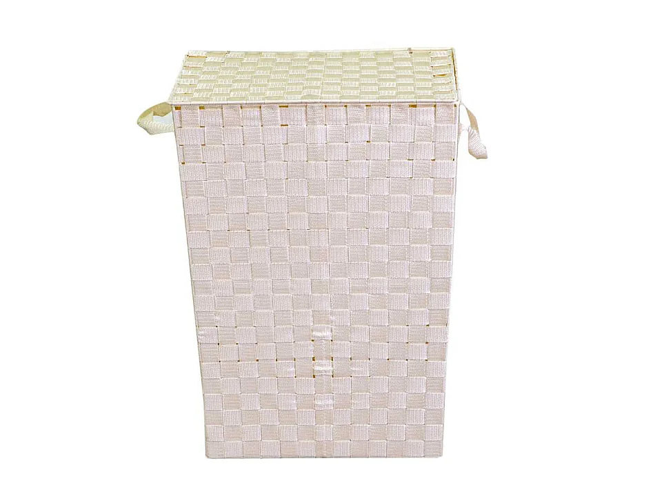 Cestone poliestere crema rettangolare cm 40x30h53