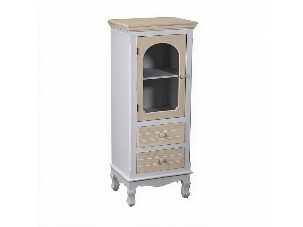 Mobiletto norimberga vetrina 1 anta vetro + 2 cassetti piccoli cm 40x30h100