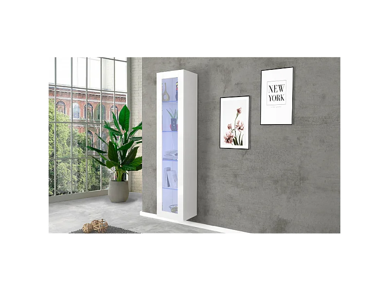 Vetrina Maruska – 1 anta – 40x180x30 – Bianco Lucido