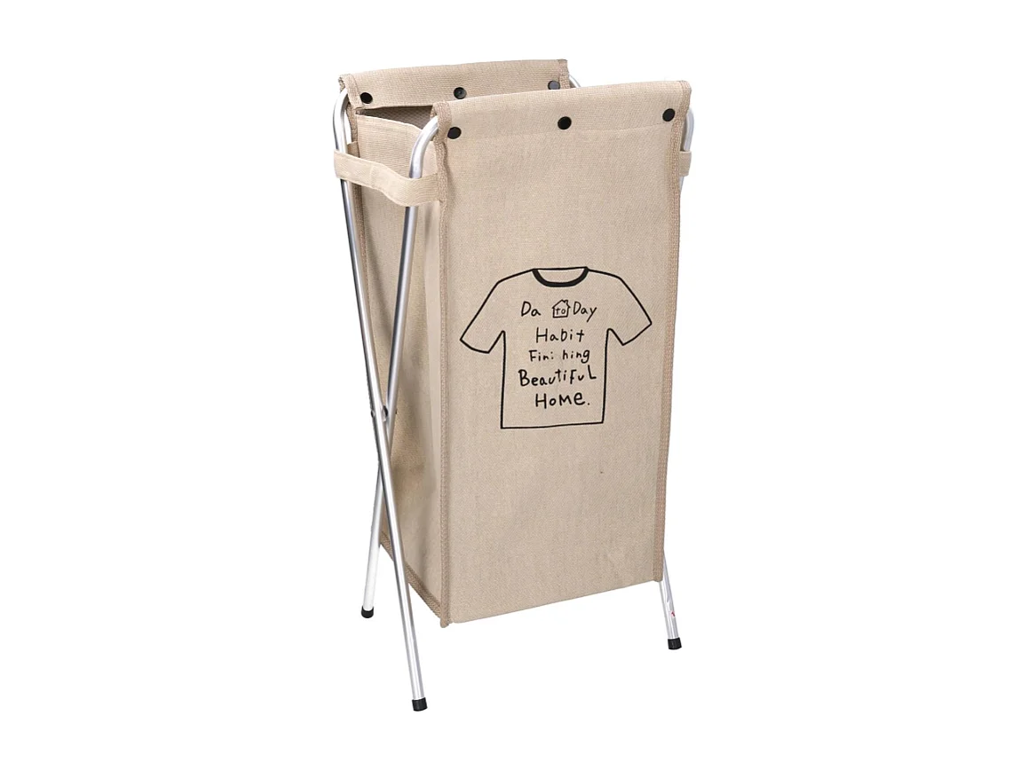 Cestone tessuto sacco beige pieghevole cm 29x33.5h66