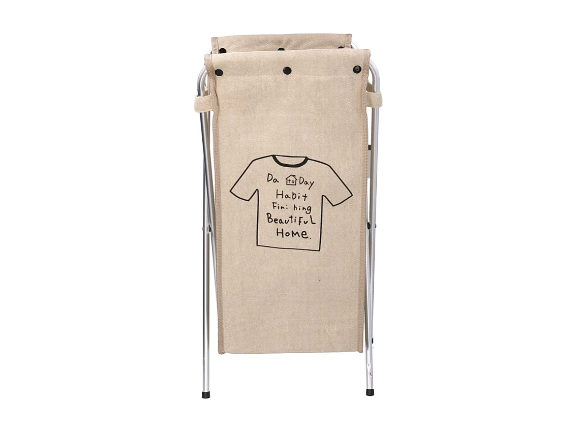 Cestone tessuto sacco beige pieghevole cm 29x33.5h66