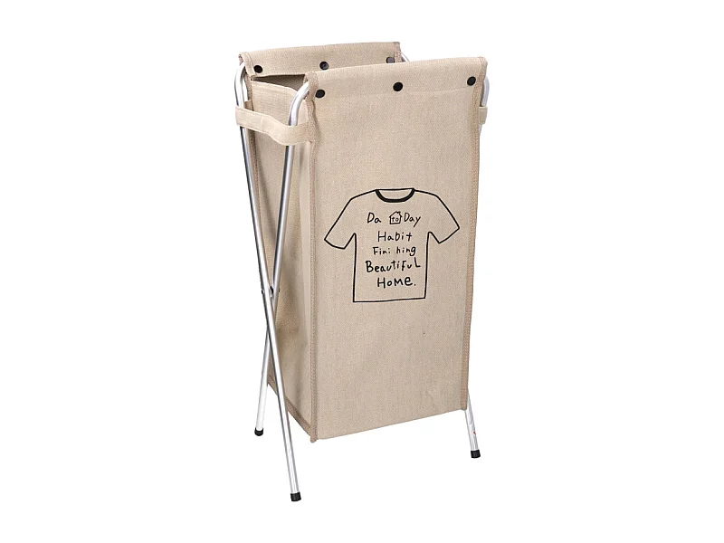 Cestone tessuto sacco beige pieghevole cm 29x33.5h66