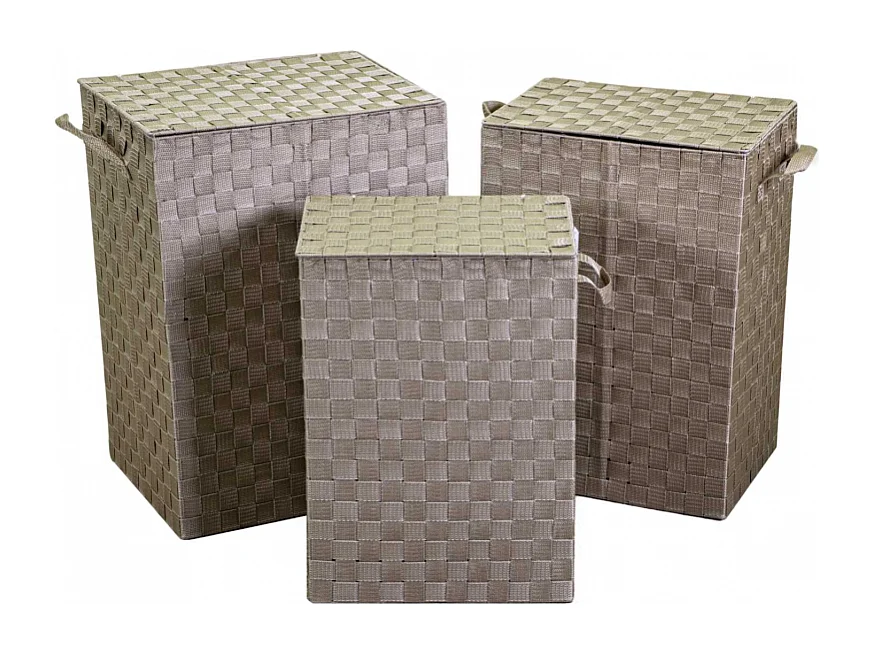Cestone poliestere tortora foderato 1-3rettangolare cm 40x30x55