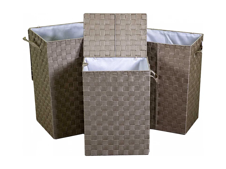 Cestone poliestere tortora foderato 1-3rettangolare cm 40x30x55