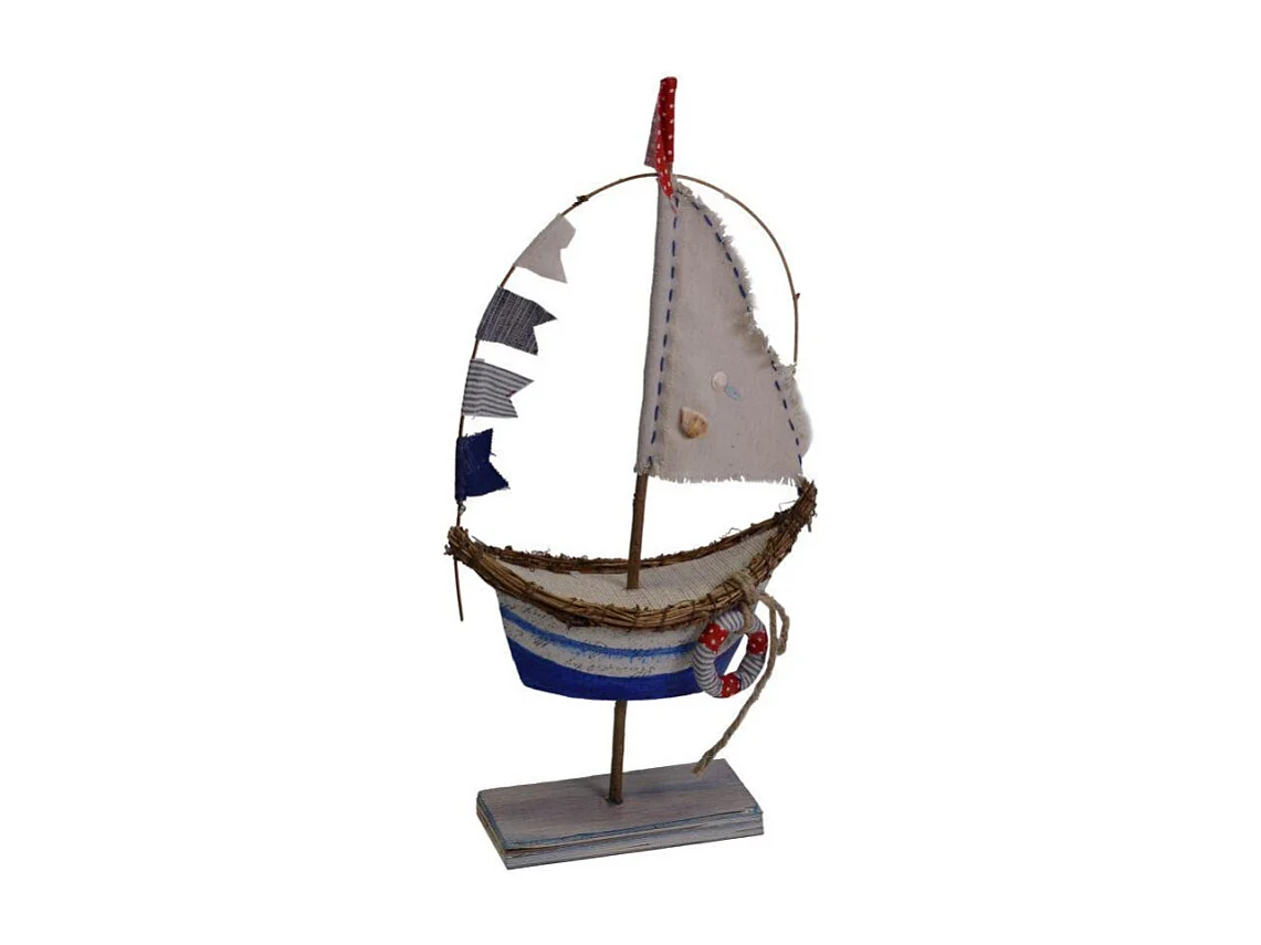Barca legno e tessuto cm 22x22h45