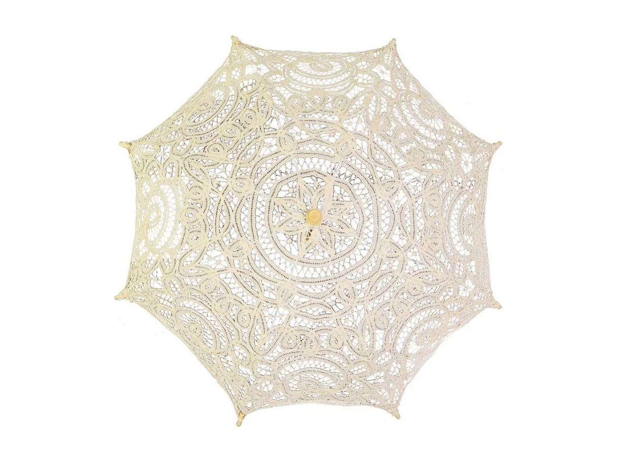 Ombrello pizzo traforato crema cm ø60x4h44