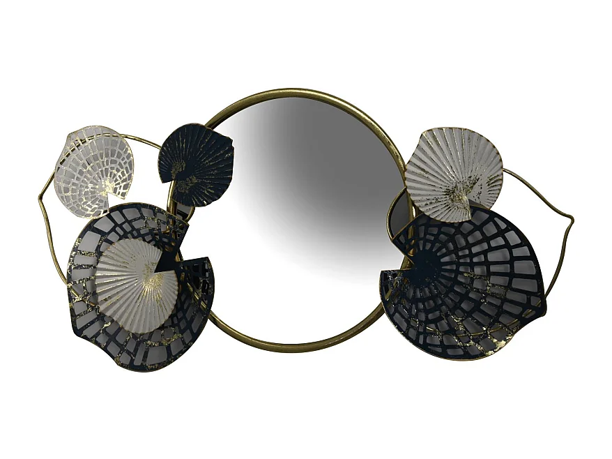 Quadro metallo con specchio oro cm 95,3x6,4x52,1