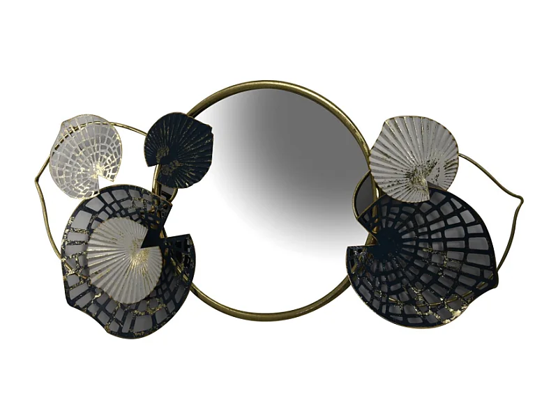 Quadro metallo con specchio oro cm 95,3x6,4x52,1