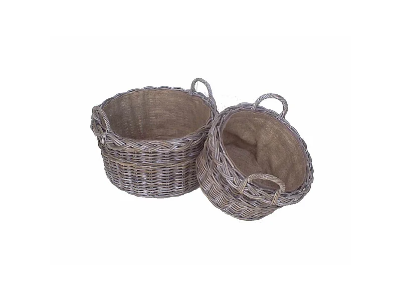 Cesta cloe 1-2 c/m tonda cm57h30/40 c/fodera juta