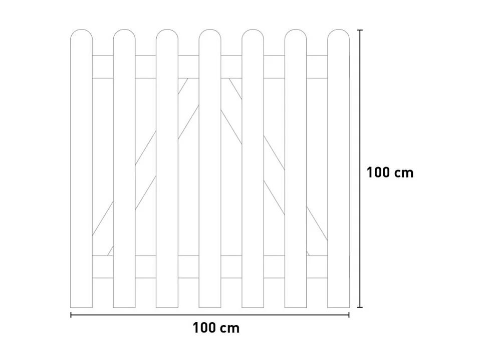 Recinzione o Cancello Diritto Mini Varie misure impregnato - Cancello 100x100 h cm
