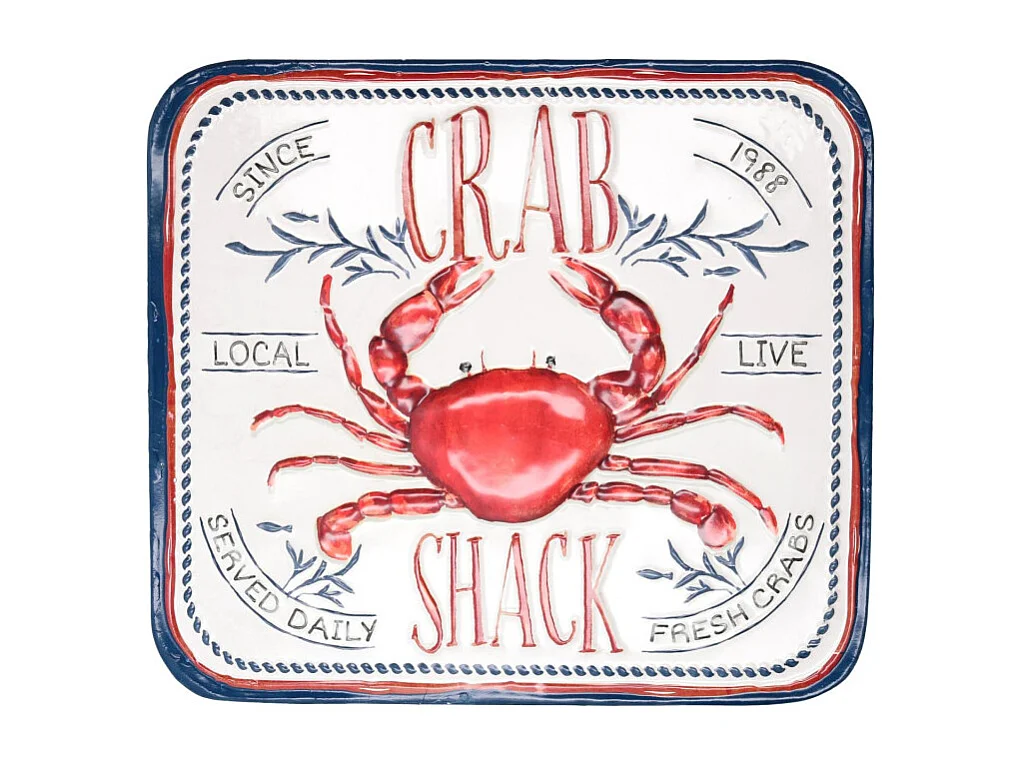 Quadro metallo mare granchio cm 42x47x0,2