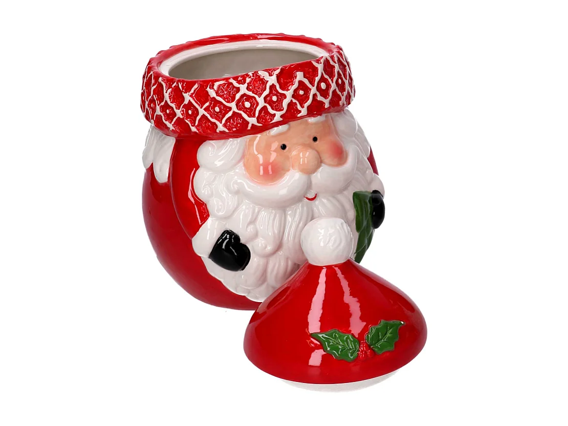 Barattolo ceramica babbo natale bianco e rosso cm 16x16h24
