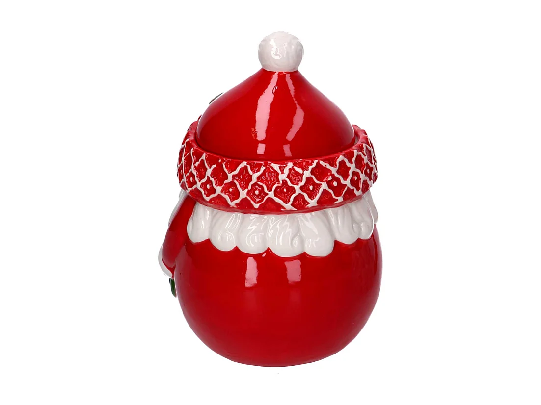 Barattolo ceramica babbo natale bianco e rosso cm 16x16h24