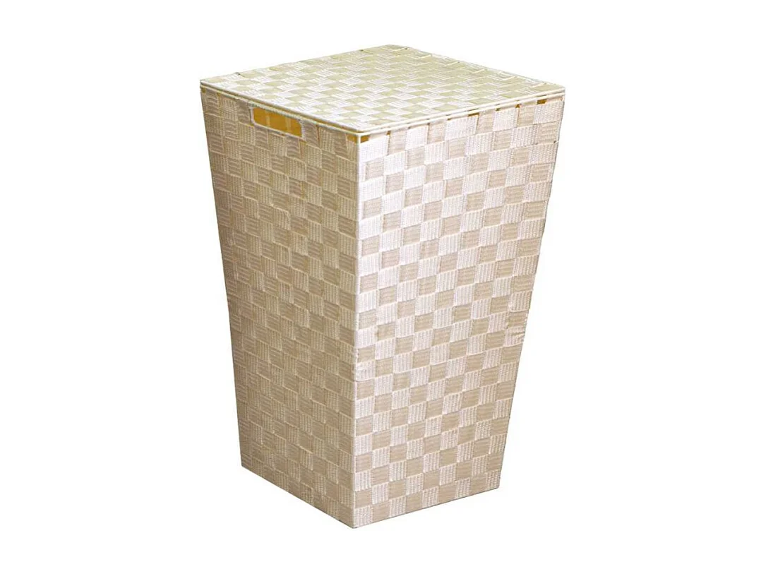 Cestone poliestere crema quadro cm 33x33h53