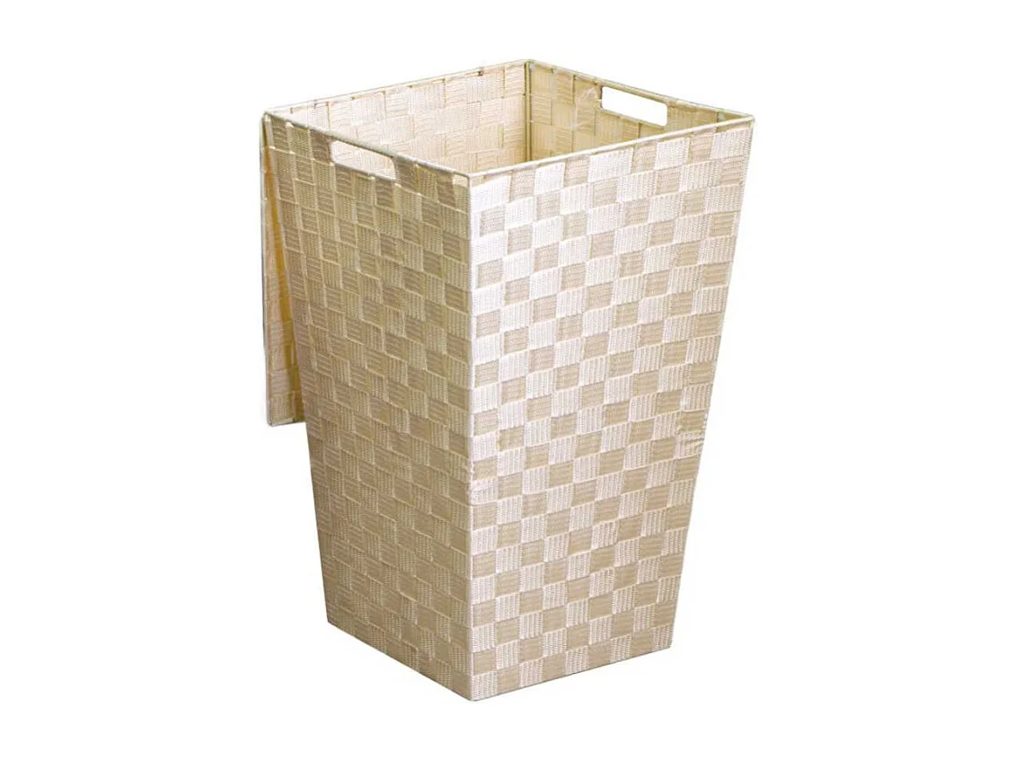 Cestone poliestere crema quadro cm 33x33h53