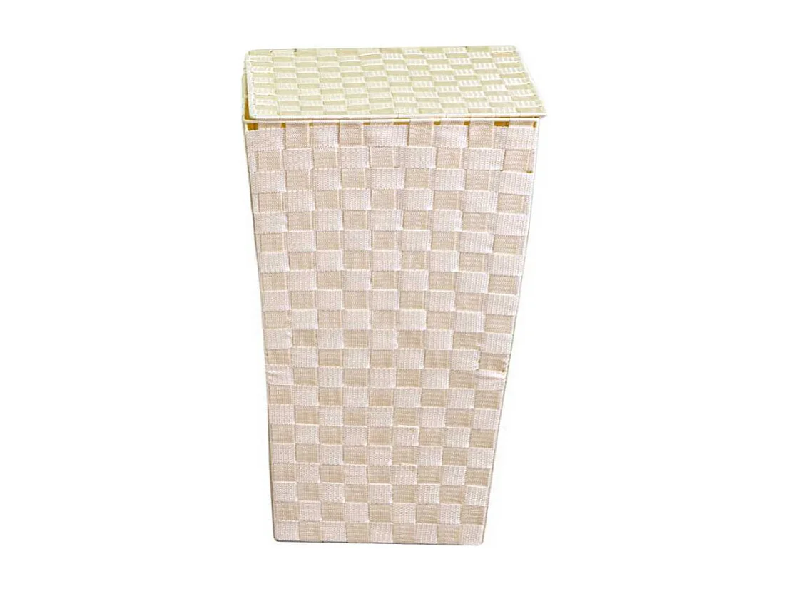 Cestone poliestere crema quadro cm 33x33h53