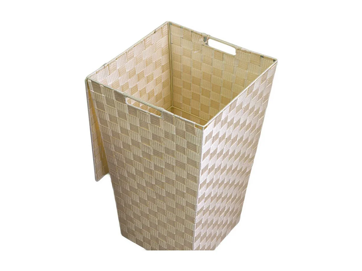 Cestone poliestere crema quadro cm 33x33h53