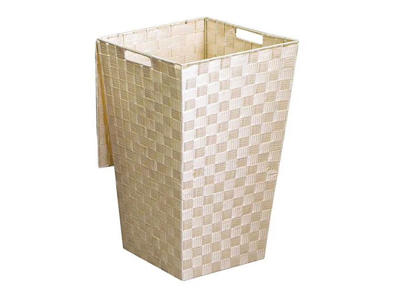 Cestone poliestere crema quadro cm 33x33h53