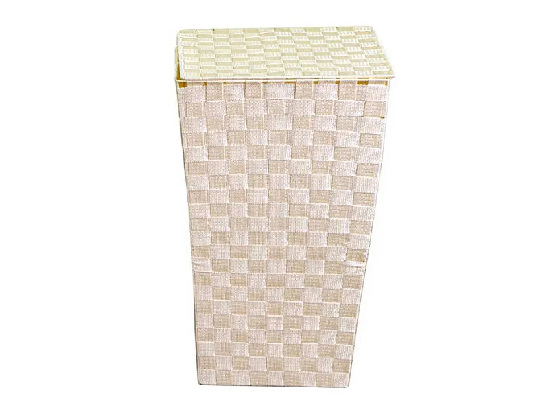 Cestone poliestere crema quadro cm 33x33h53