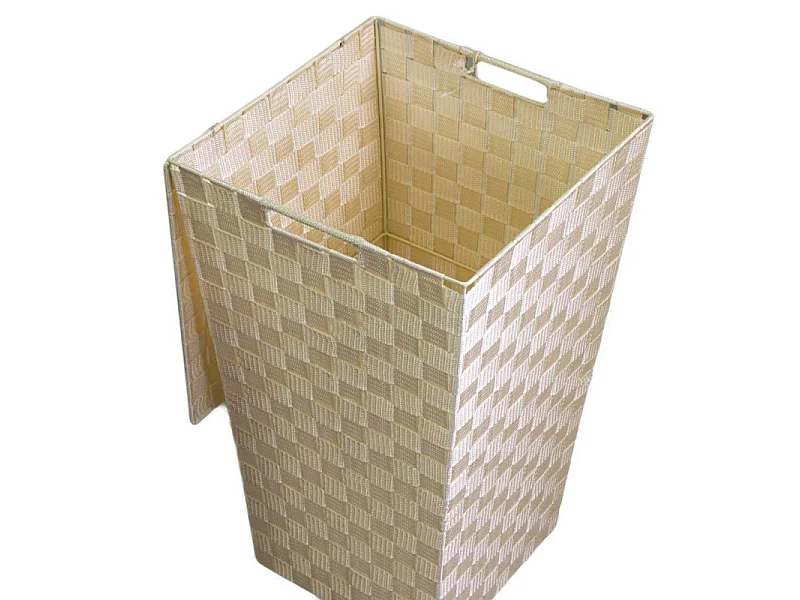 Cestone poliestere crema quadro cm 33x33h53