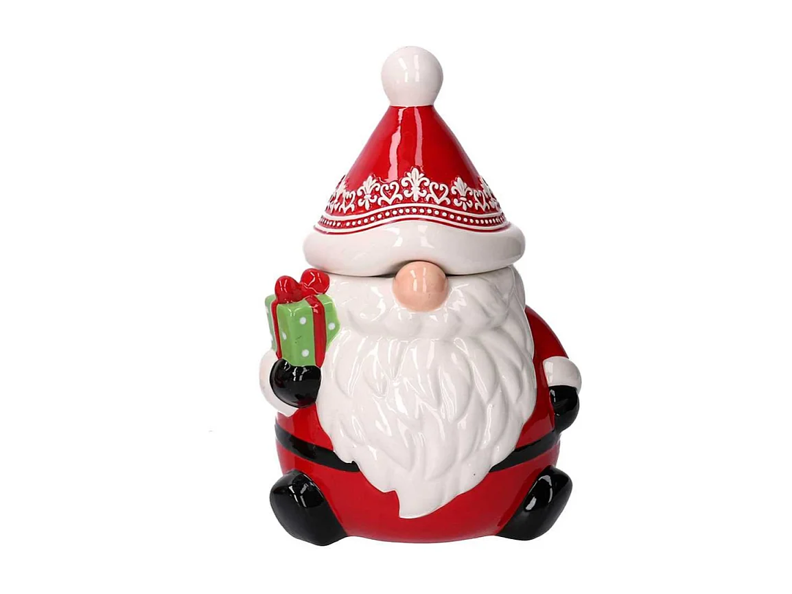 Barattolo ceramica babbo natale rosso cm 18x16h26,8