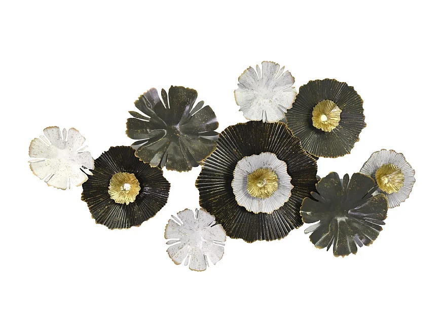 Quadro metallo fiori verde cm 90,8x6,4x48,3