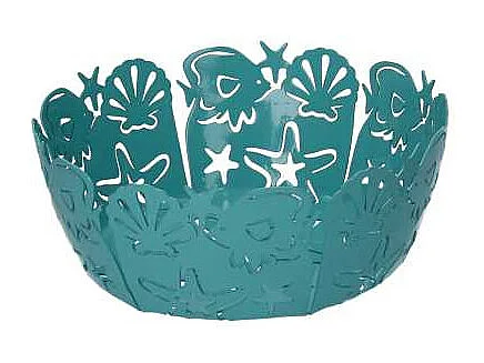 Cestina metallo cavalluccio verde acquatondo cm ø20h7