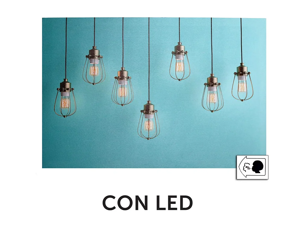 Quadro led lampadine cm 60x40x1,8