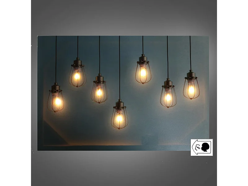 Quadro led lampadine cm 60x40x1,8