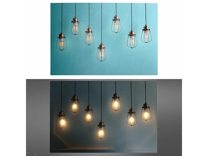 Quadro led lampadine cm 60x40x1,8