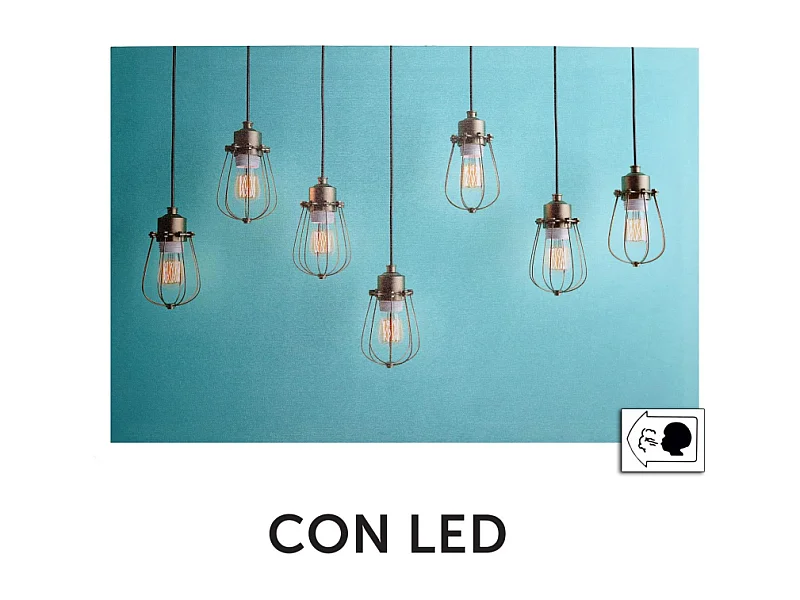 Quadro led lampadine cm 60x40x1,8