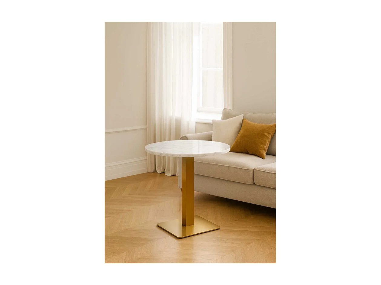 Base tavolo acciaio Jamie oro opaco quadro cm 40x40h72