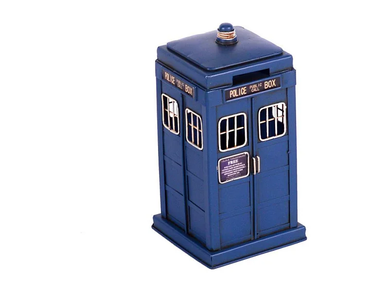 Salvadanaio metallo police box cm 12x12h23