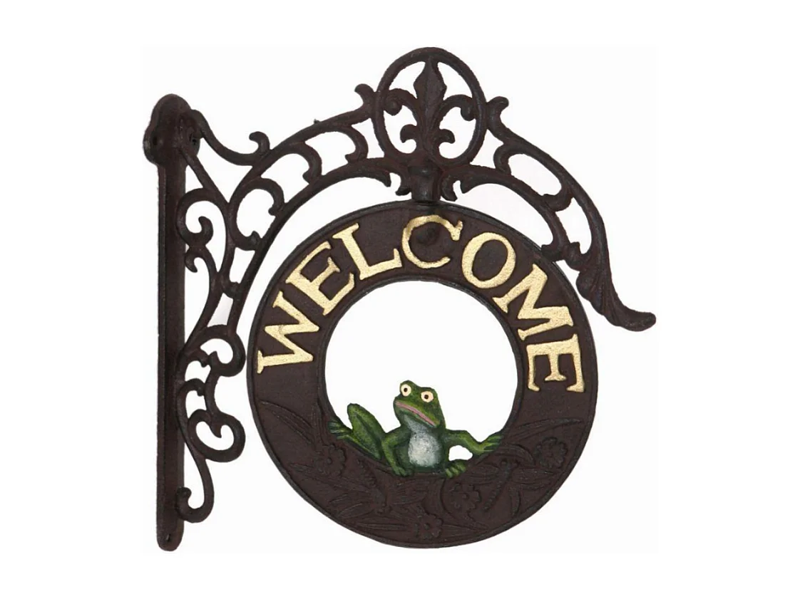 Targhetta welcome ghisa c/rana cm17,5x3h30,5