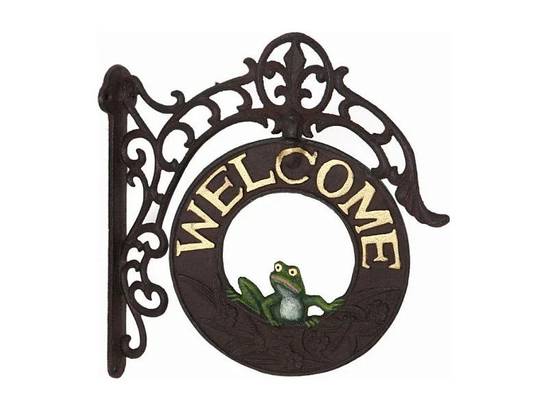 Targhetta welcome ghisa c/rana cm17,5x3h30,5