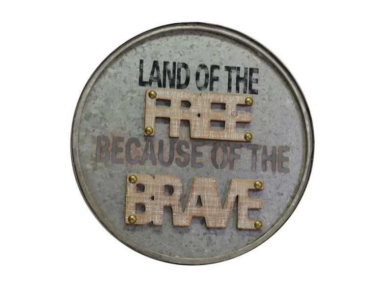 Quadro metallo scritte tondo cmø41x3